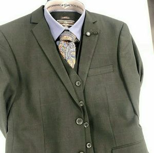 Forest green three piece suit
